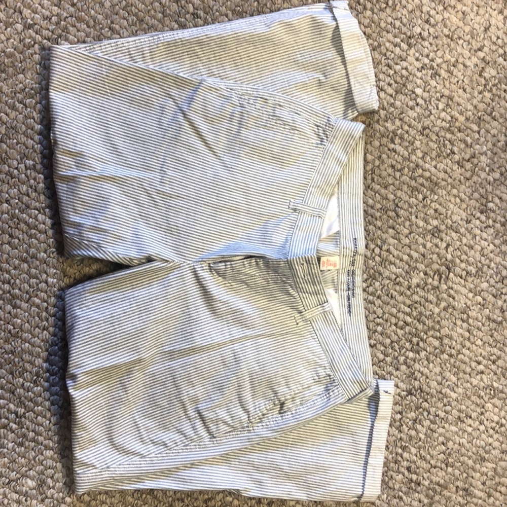 So cute Gap Girlfriend Khaki blue and white striped pants!